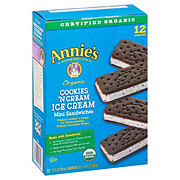 Annie's Homegrown Organic Cookies 'N Cream Ice Cream Mini Sandwiches ...