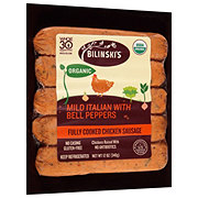 BILINSKI'S Organic Fully Cooked Chicken Sausage Links - Mild Italian Bell Peppers
