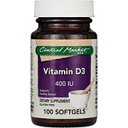 Central Market Vitamin D3 400 IU Softgels