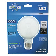 EarthTronics 500 Lumen G25 LED 7 Watt Globe Daylight EarthBulb - Shop ...