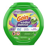 Gain Flings! + Odor Defense Super Fresh Blast HE Laundry Detergent Pacs ...