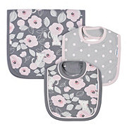 Gerber Baby Girls Gray Floral Bibs & Burp Cloth Set, 3 pc - Shop ...