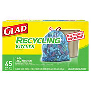 Glad Drawstring Recycling Translucent Blue Tall Kitchen 13