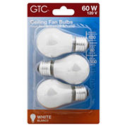 Gtc White A15 Ceiling Fan 60 Watt Light Bulbs Shop Light Bulbs