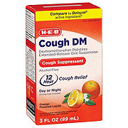 H-E-B Cough DM 12 Hour Cough Suppressant Orange-Flavored Liquid - Shop ...