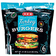 H-E-B Fully Cooked Frozen Turkey Burgers - Shop Meat at H-E-B