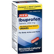 H E B Ibuprofen 200 Mg Coated Tablets Shop Pain Relievers At H E B