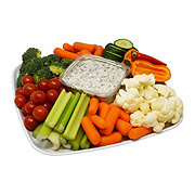 H-E-B Medium Fresh Veggie Party Tray - Garden Spinach Dip