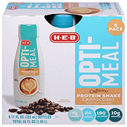 H-E-B Opti-Meal Cafeccino Cappuccino Protein Shake 6 Pk - Shop Diet ...