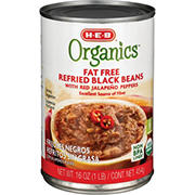 H-E-B Organics Fat Free Refried Black Beans with Jalapeños