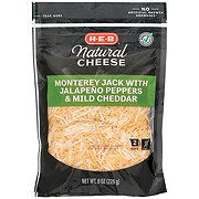 H-E-B Select Ingredients Monterey Jack And Mild Cheddar With Jalapenos ...