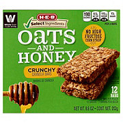 H E B Select Ingredients Oats Honey Crunchy Granola Bars Shop Granola Snack Bars At H E B