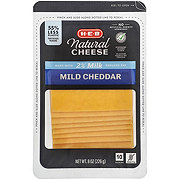 H-E-B Select Ingredients Reduced Fat Mild Cheddar Cheese, Thin Slices ...