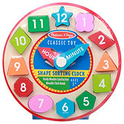 wooden shape sorting clock
