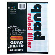 Norcom Quad Ruled Filler Paper 80 Sheets, 8-1/2