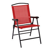 red folding lawn chairs