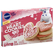 Pillsbury Cutout Ready To Bake Heart Valentines Cookies Shop Biscuit Cookie Dough At H E B