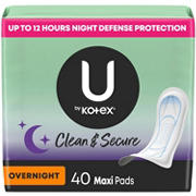 U By Kotex Security Maxi Overnight Pads Shop Pads Liners At H E B