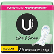 U By Kotex Security Ultra Thin Regular Pads With Wings Shop Feminine Care At H E B