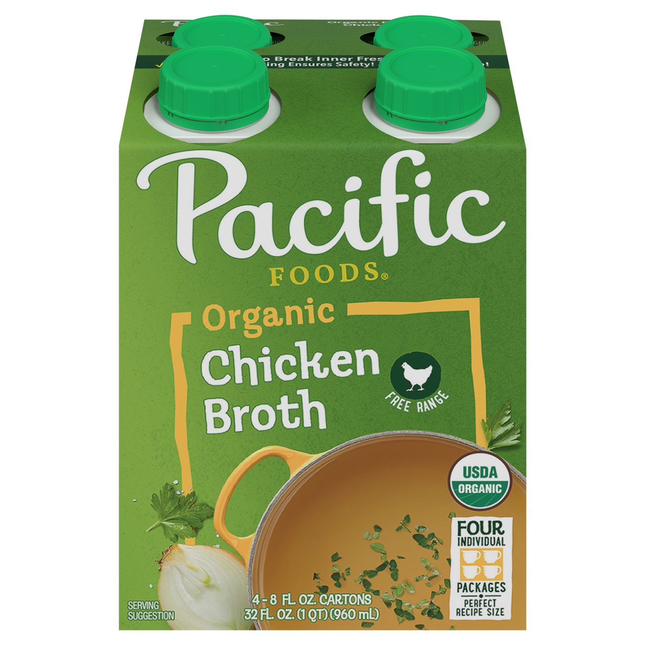 Pacific Natural Foods Free-Range Chicken Broth (Pack of 6) - Low