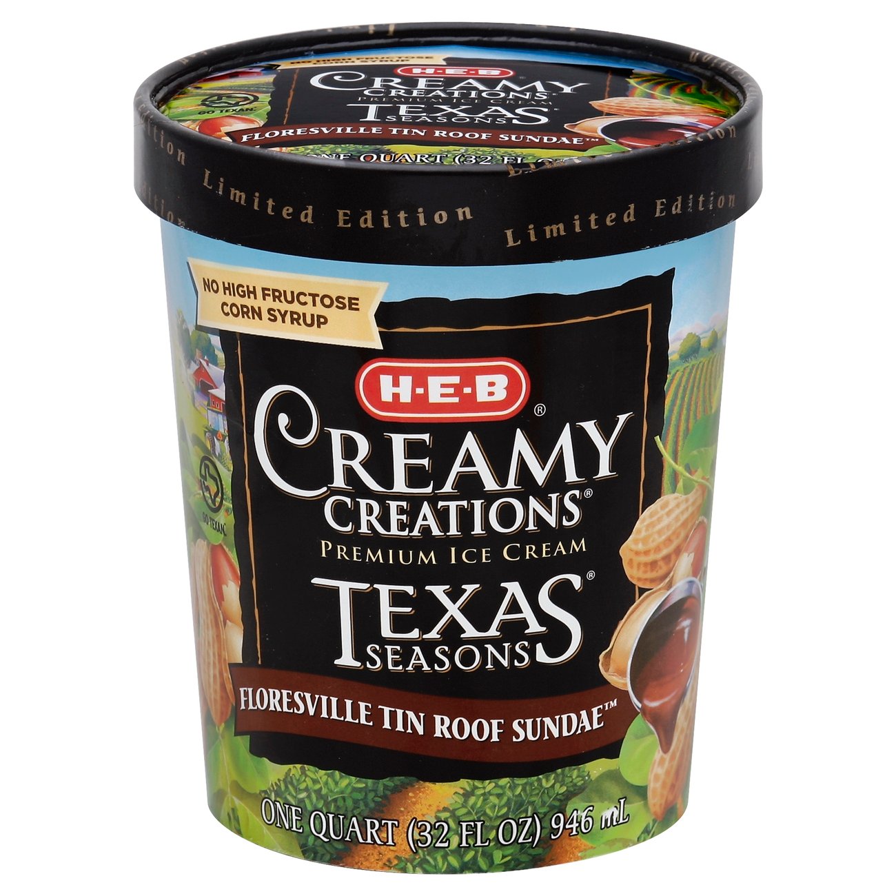 H-E-B Creamy Creations Texas Seasons Floresville Tin Roof Sundae