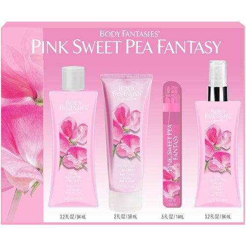 Body Fantasies Signature Pink Sweet Pea Fantasy 4PC Gift Set For