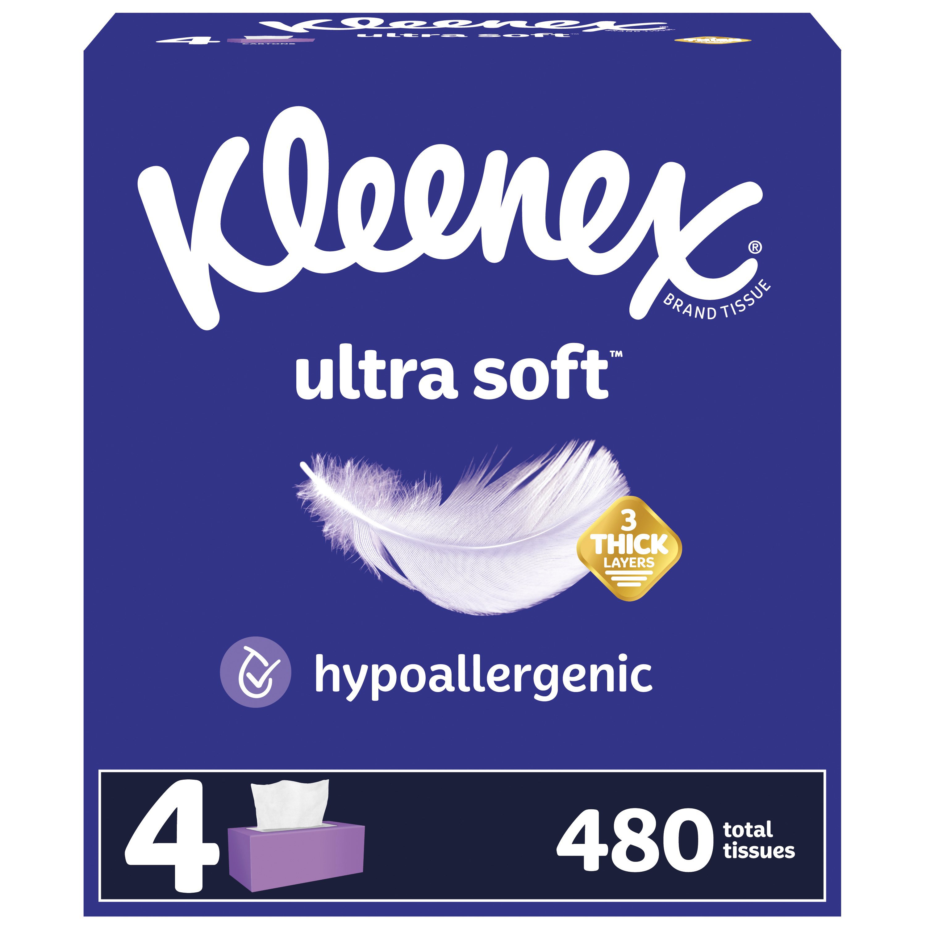 Kleenex Tissues, Ultra Soft, 3-Ply - 120 tissues