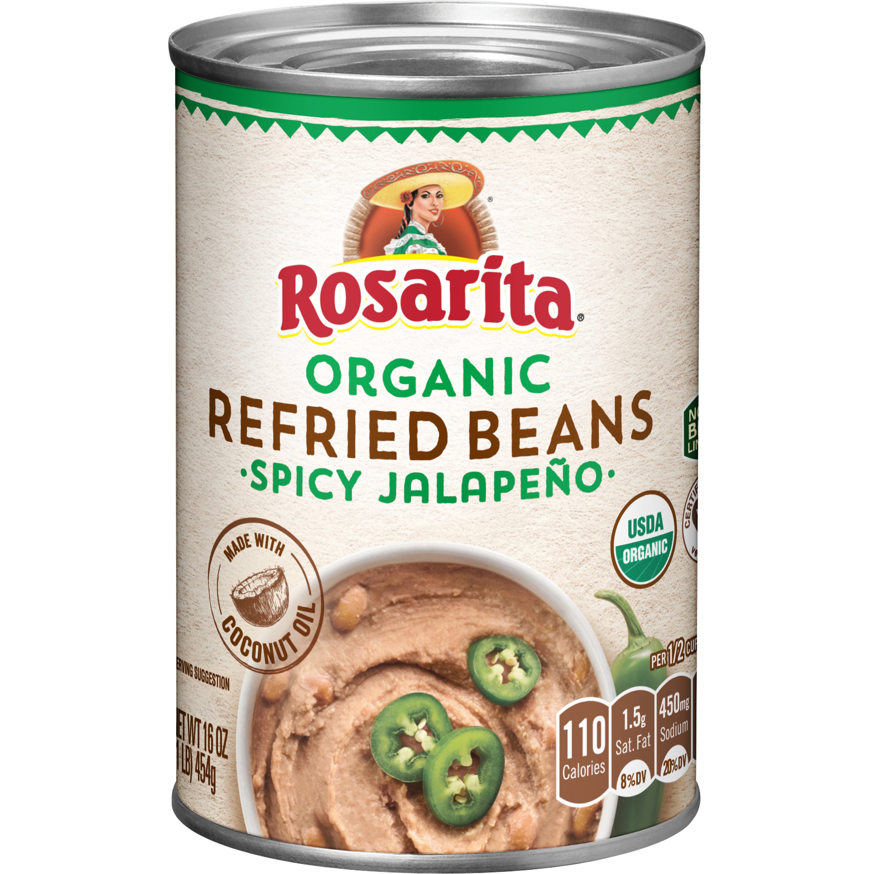 Rosarita Organic Spicy Jalapeno Refried Beans - Shop Beans