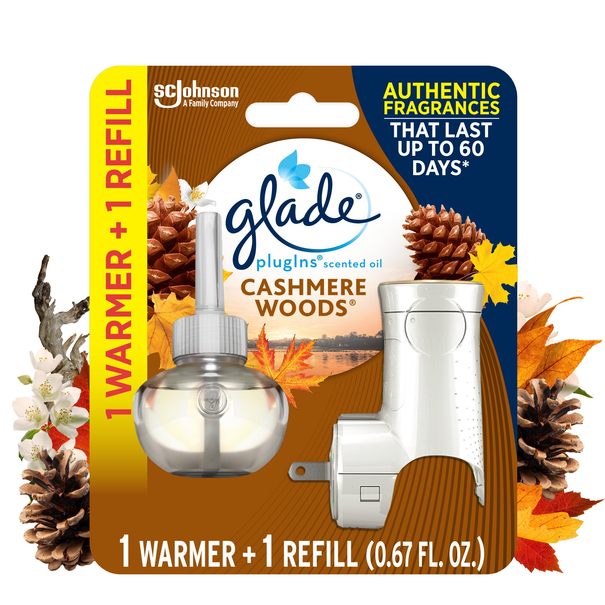 Glade PlugIns Warmer & Scented Oil Refill - Cashmere Woods