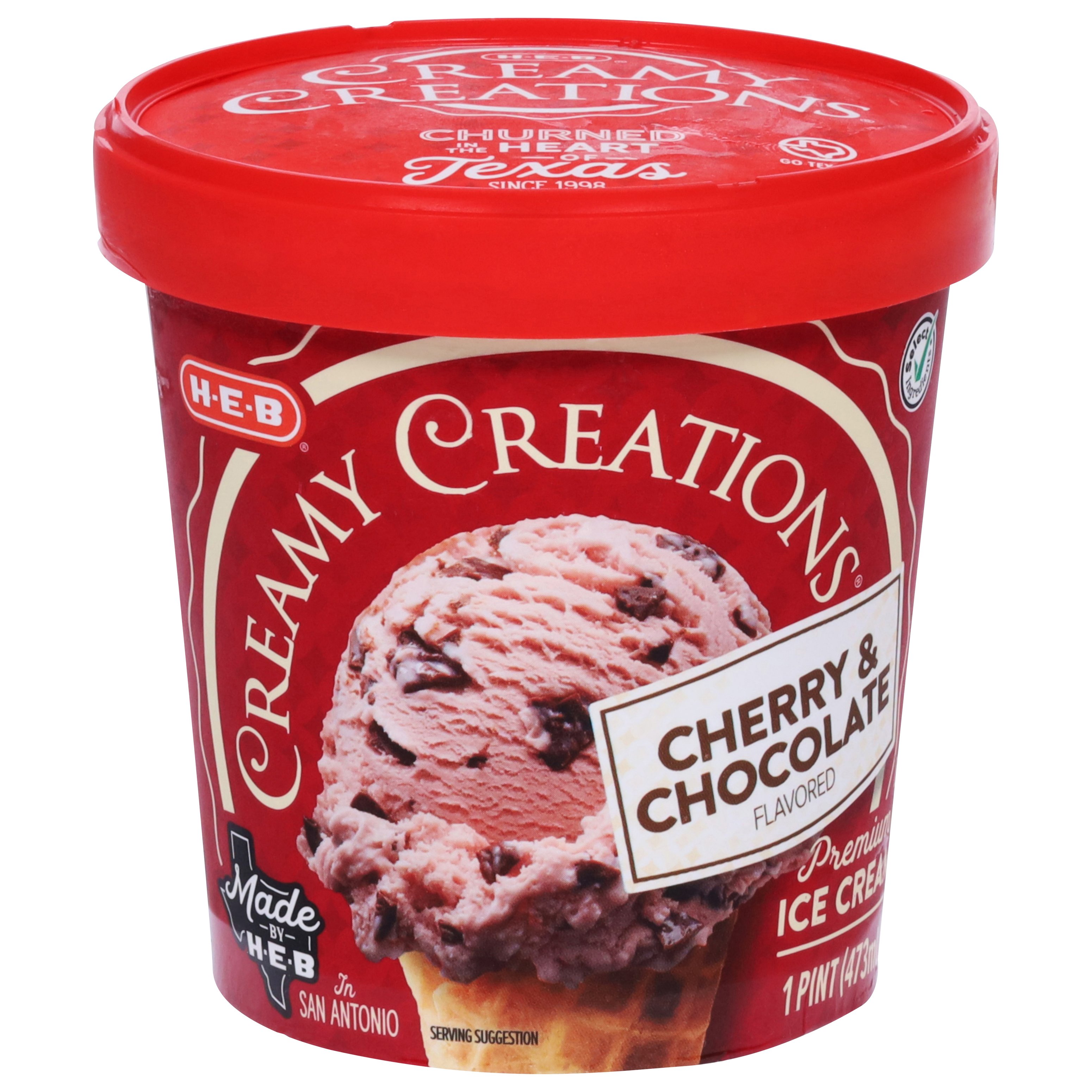 H-E-B Creamy Creations Cherry & Chocolate Ice Cream - Shop Ice