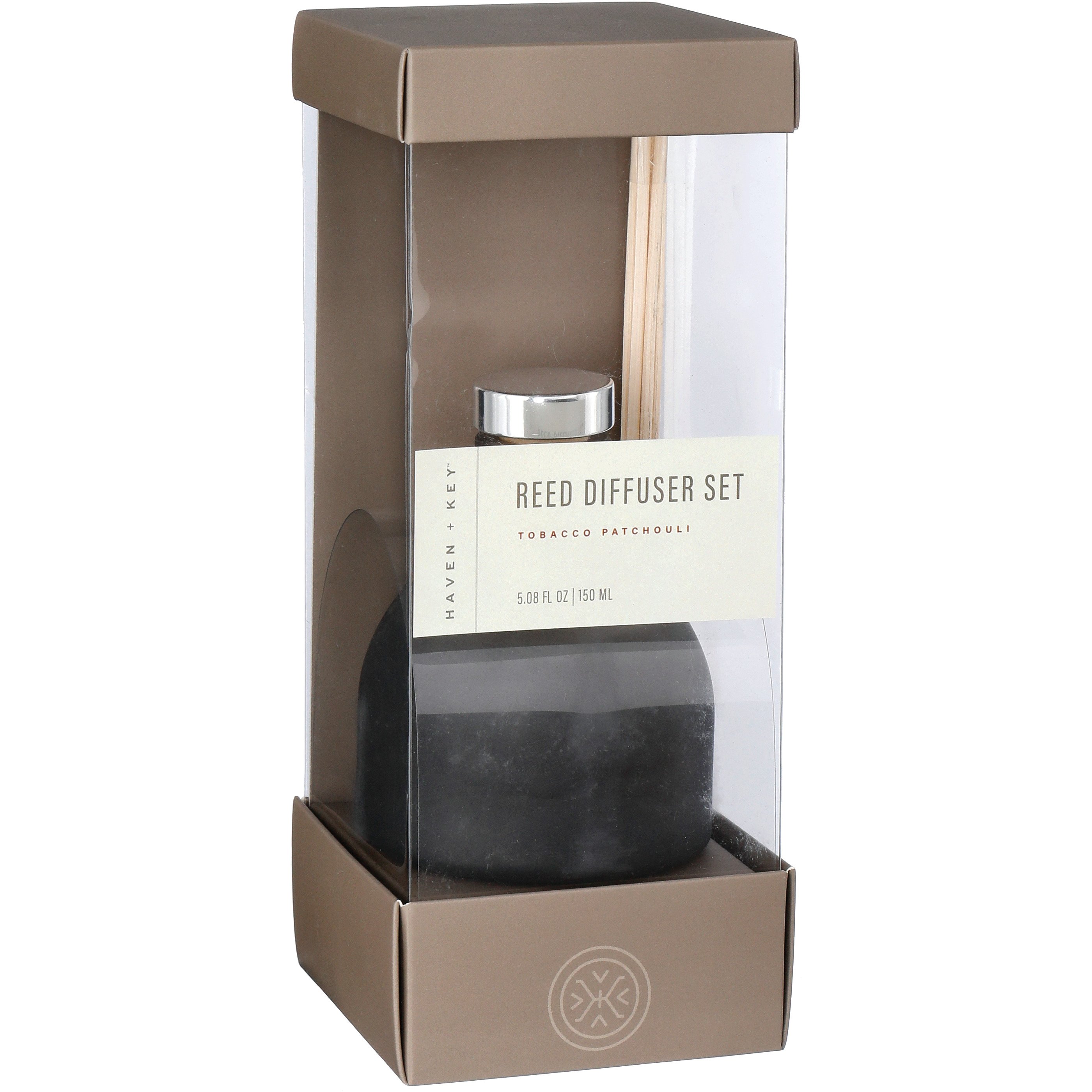 tobacco and patchouli diffuser Haven + Key Tobacco & Patchouli Scented Reed Diffuser Set