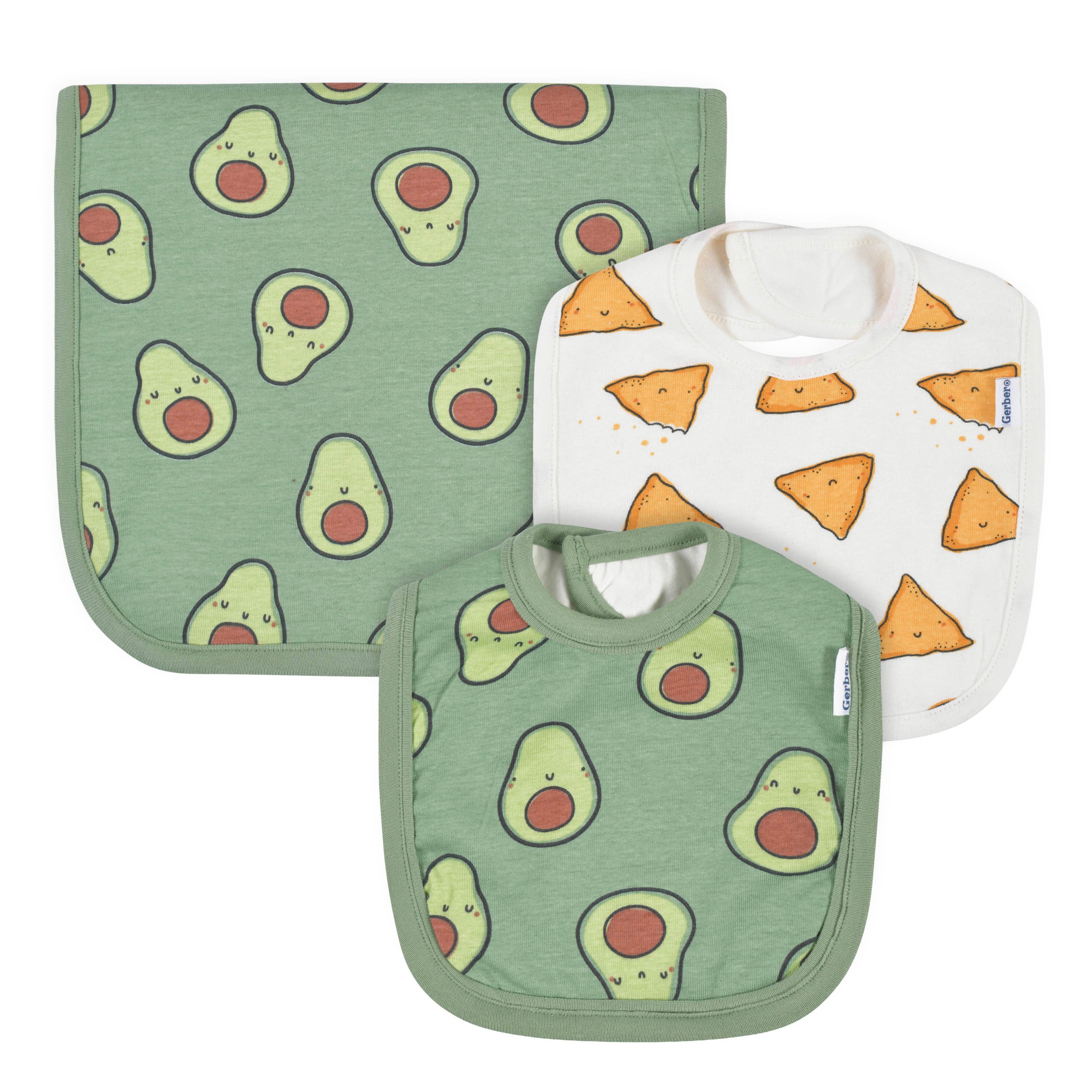Gerber Baby Neutral Avocado Bibs Burp Cloth Set, pc Shop