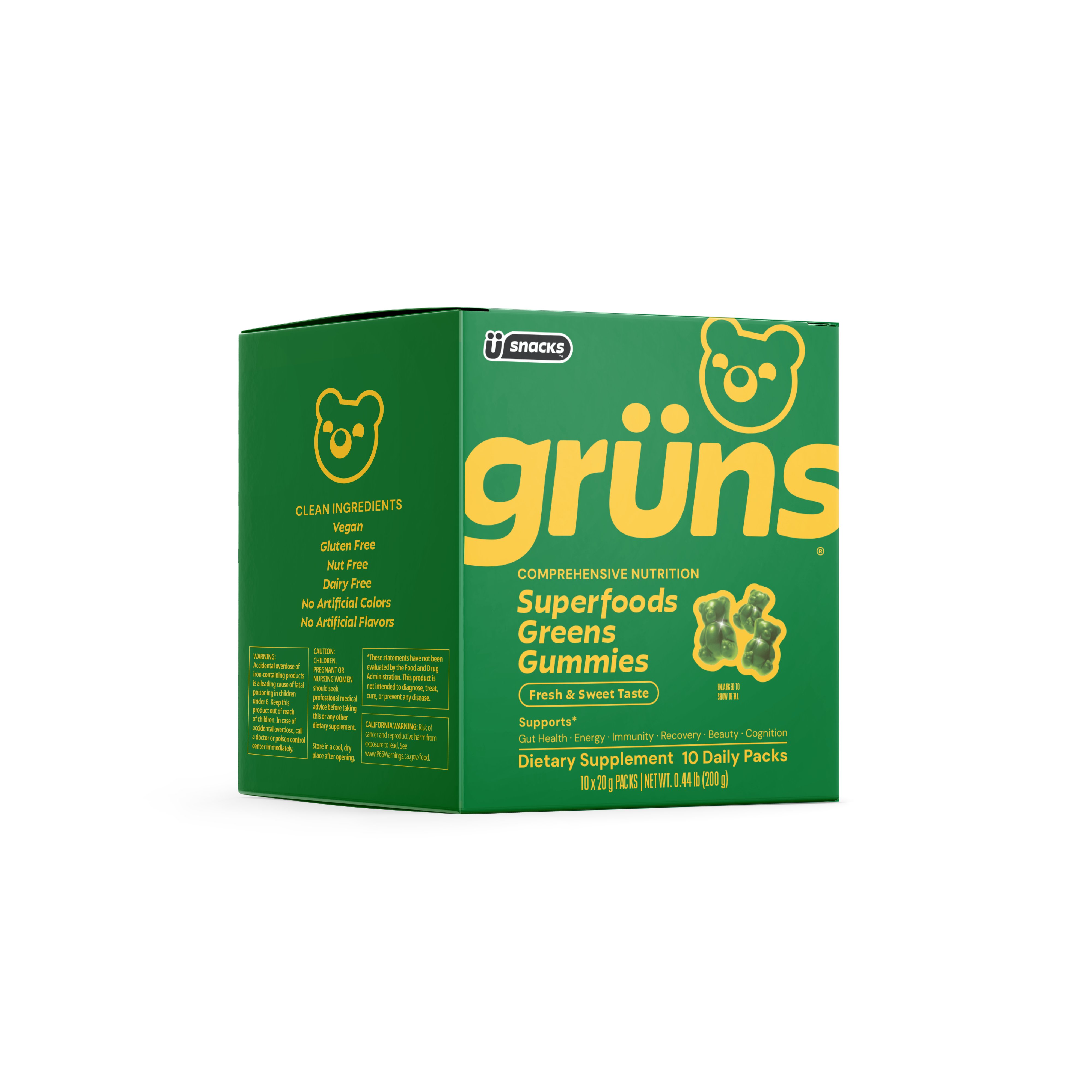 gruns gummies for glp 1 Gruns Daily Superfood Greens Multivitamin Gummy, 10 Pack