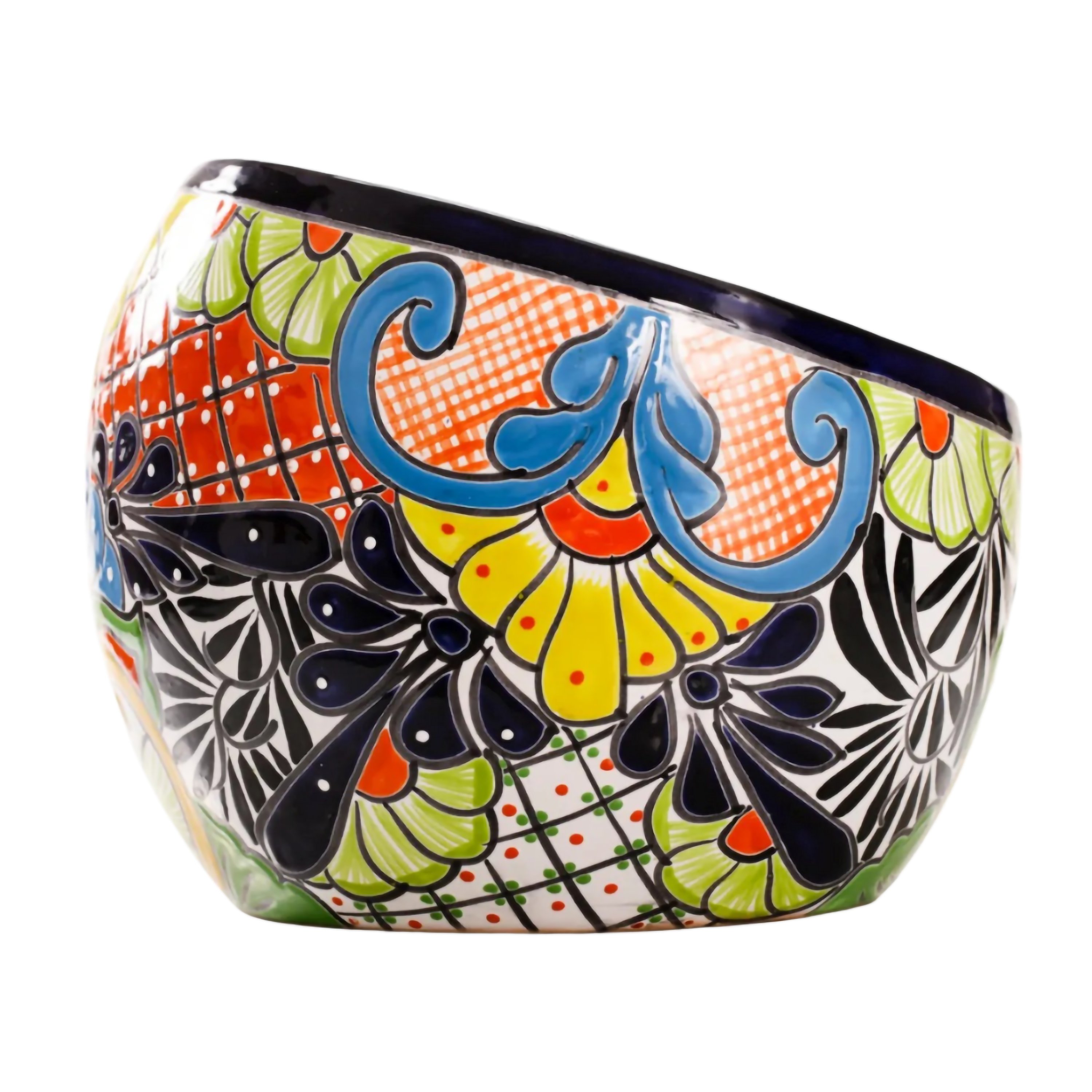 Blue Orange Pottery Talavera Diagonal Planter - Shop Pots