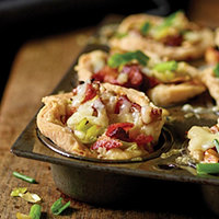 Bacon and Leek Mini Tarts with Gruyere