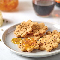 Cacio e Pepe Cookies with Orange Chili Marmalade