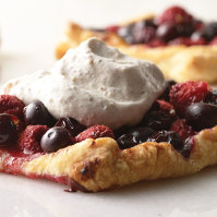 Red, White & Blueberry Pies with Almond Whipped Cream