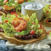 Shrimp Tostadas With Cilantro Cream