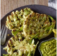 Grilled Cauliflower with Charred Romaine Pistou