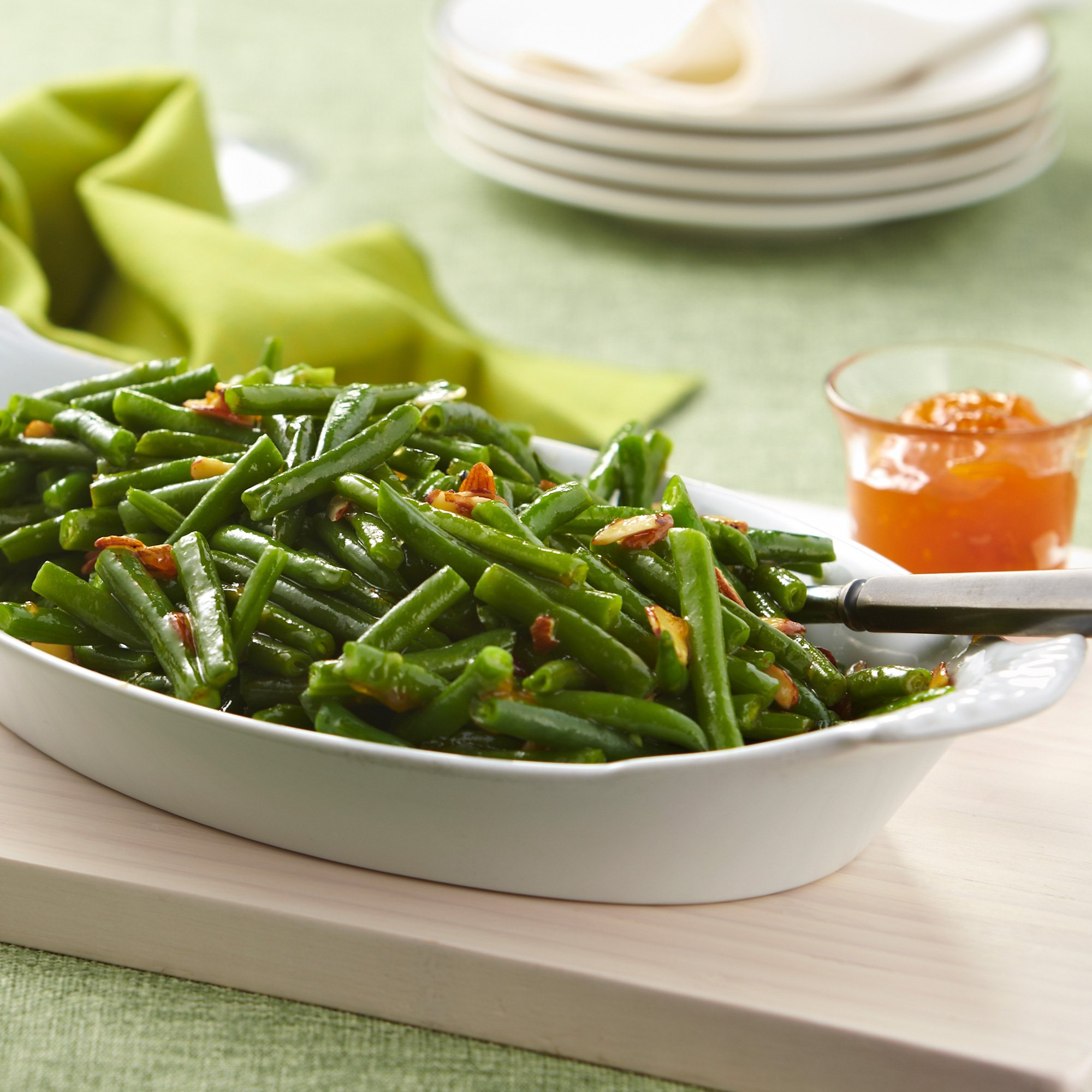 Apricot Green Bean Almandine Recipe from H-E-B