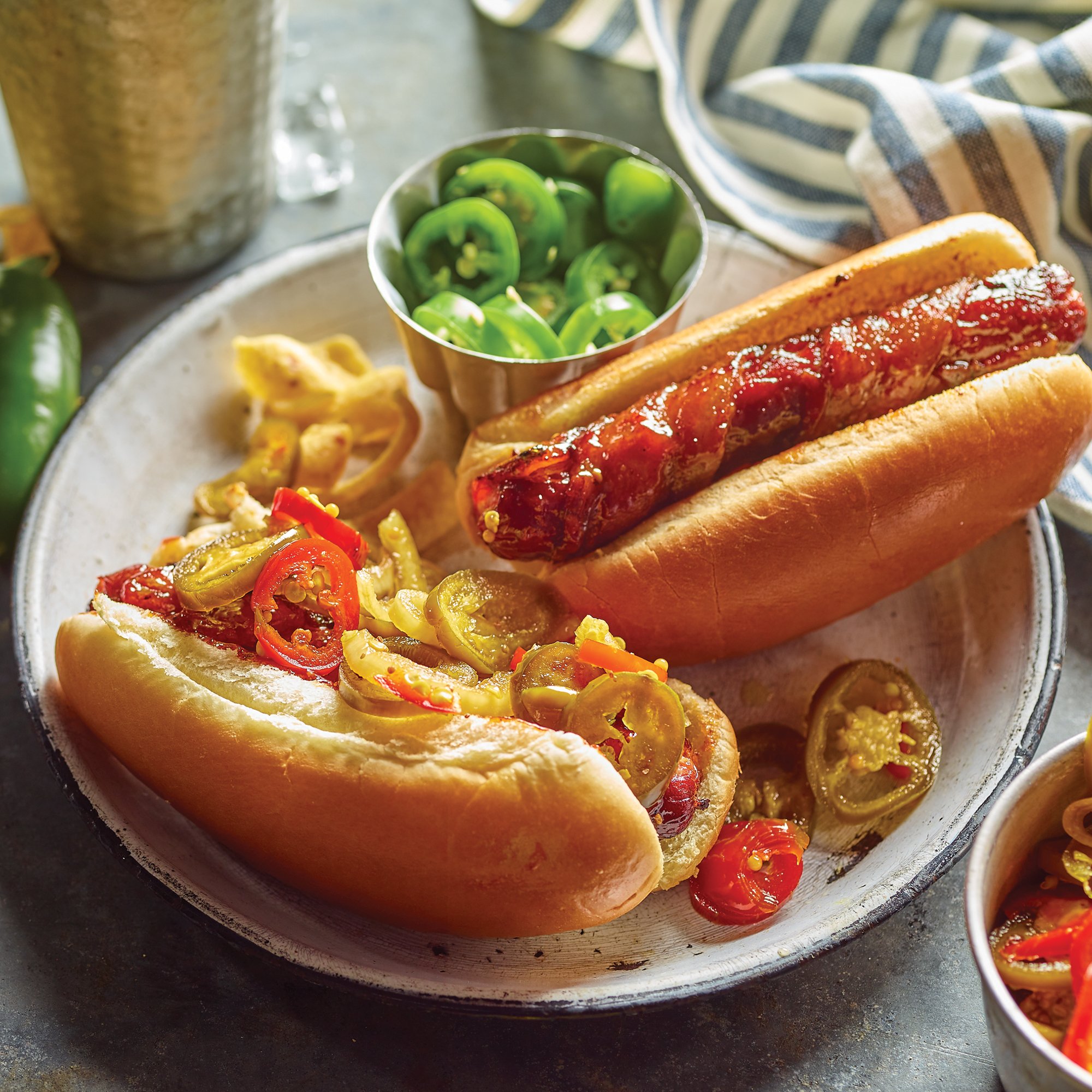 Bacon Wrapped Raspberry Chipotle Dog Recipe from H-E-B