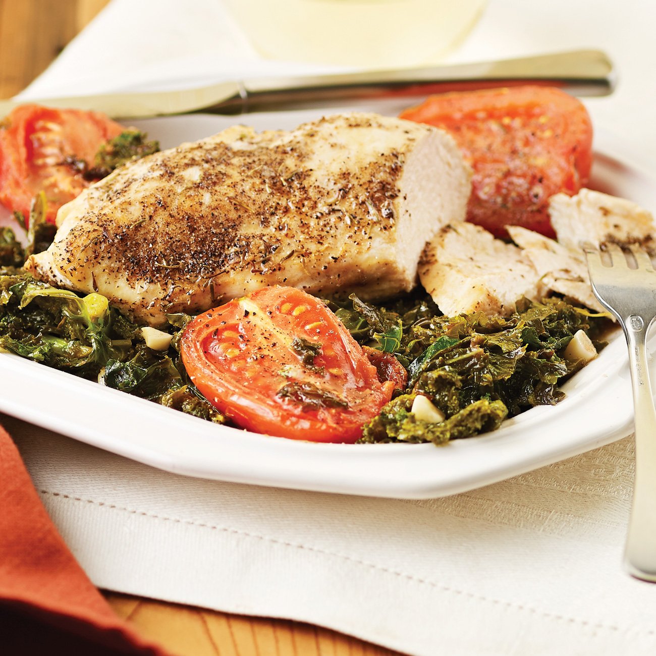 Roasted Chicken with Garlic & Tomatoes Recipe from H-E-B