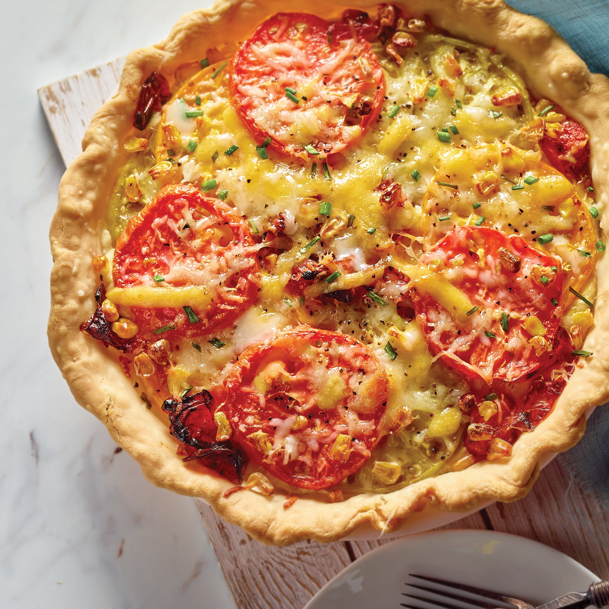 Roasted Corn & Tomato Pie Recipe from H-E-B