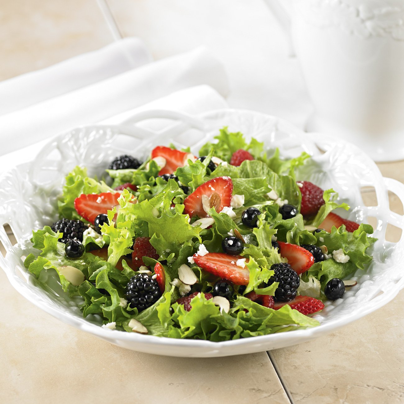 Spring Mix Greens With Fresh Mixed Berries Recipe from H-E-B