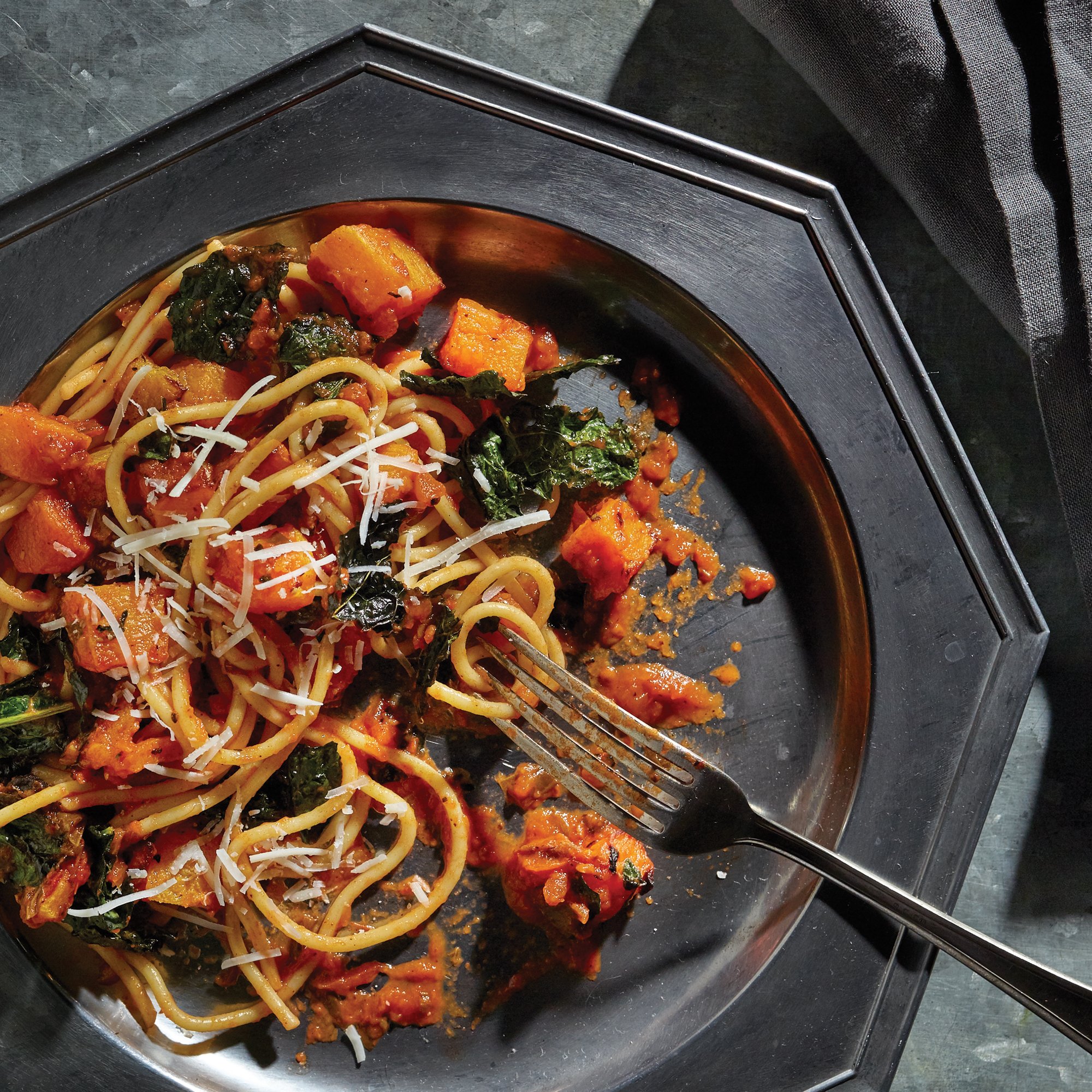 Roasted Kale and Butternut Squash Bolognese