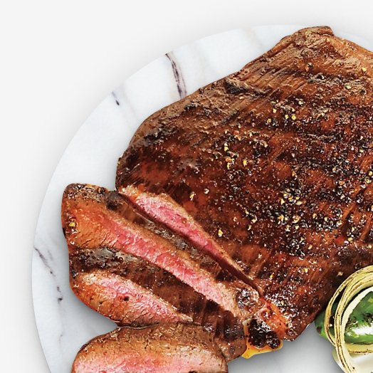 Steak sliced into pieces 