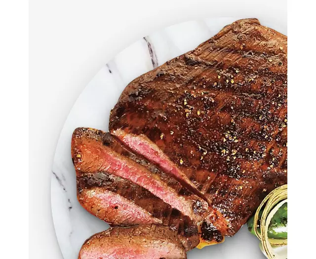 Steak sliced into pieces 