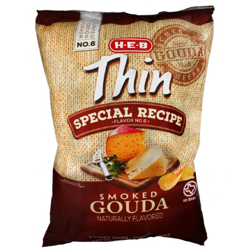 H-E-B Thin Special Recipe Smoked Gouda Potato Chips