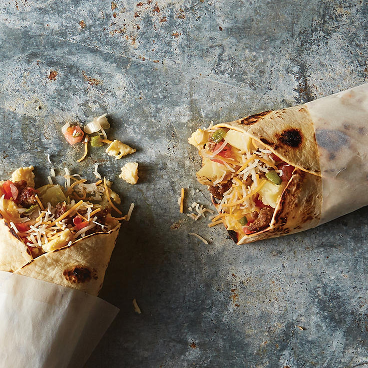 Griddled breakfast burrito