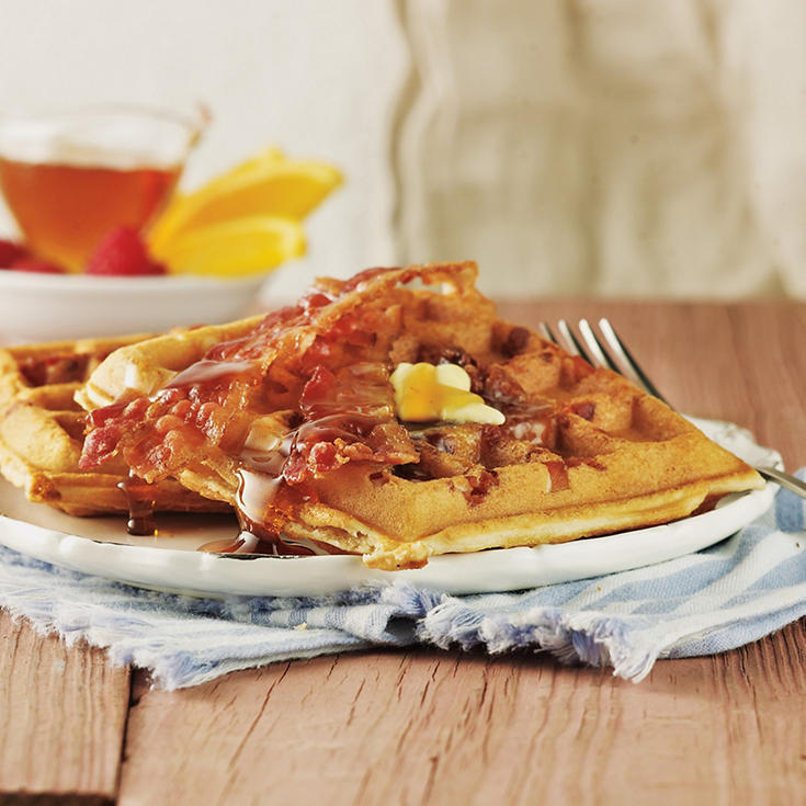 Maple waffles with bacon